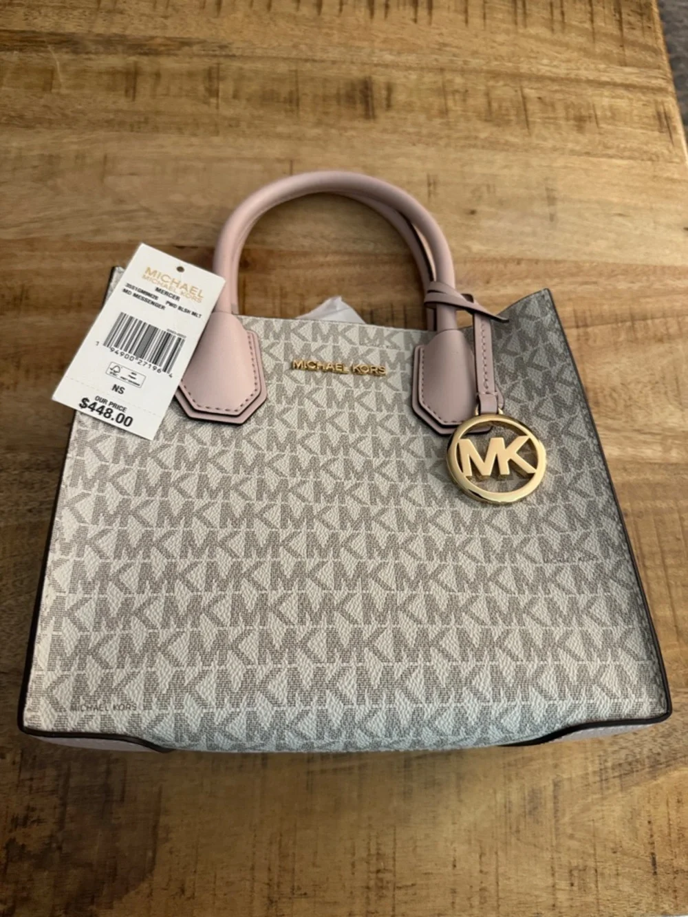 Michael Kors MEDIUM MERCER Pink powder blush MK Signature Satchel purse handbag - Picture 3 of 7